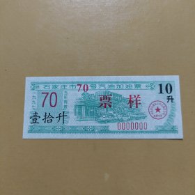 加油票:70号汽油加油票10升