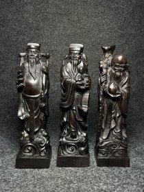 沉香木雕刻福禄寿三星