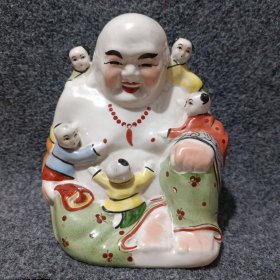 老瓷器大号五子摆件。五子登科好品相。尺寸高度20cm，收藏最完美的一尊保存的也很好。