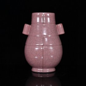 宋代官窑开片贯耳瓶（22.5×15.5×10cm）