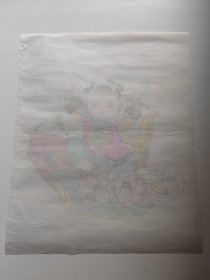 绵竹年画大师陈兴才木版套印手工上色年画 无印章 包老保真 见实物更是色彩鲜艳，人物形象栩栩如生，爱不释手！