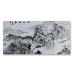 王焕平国画秦皇岛美协副主席秋山无尽138*68，王焕平，1964年生，军旅画家。自幼习画，师承著名画家白雪石先生，擅写意山水、花鸟画。现为北京大学书画研究会特邀研究员，河北省美术家协会会员、秦皇岛美协副主席、秦皇岛政协书画联谊会理事、秦皇岛市海港区画院院长，秦皇岛市林竹书画院院长，秦皇岛市海港区文联副主席。