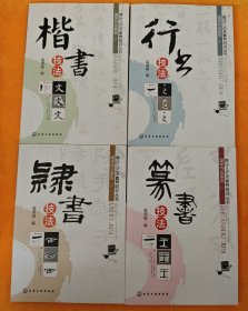 青少儿艺术素养培训丛书·国学书法系列：楷书技法+行书技法+隶书技法+篆书技法 4本合售