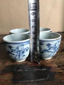 纯手绘人物 青花茶杯一套
画工精湛无磕碰 完整全品