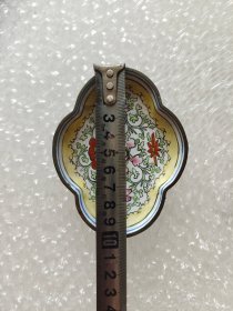 清末民国景泰蓝粉彩小盘，画工好，品相好，完整漂亮，懂的来