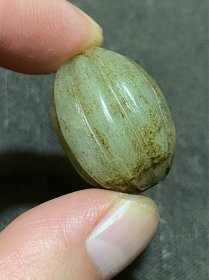 老和田玉 多棱珠白玉大珠子