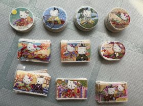 日本邮票2008年Hello Kitty卡通凯蒂猫G27信销10全和服传统樱花！