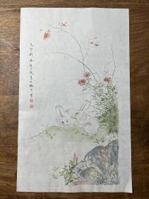 【铁牍精舍】【文人雅笺】【名家信札】【笺纸2-8】50年代初荣宝斋木版水印溥儒高士笺等6张，31.7x19.2cm
