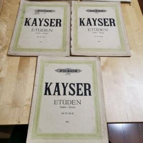 KAYSER 
凯撒 练习曲-作品20号（第一二三册） 36首小提琴独奏——民国乐谱