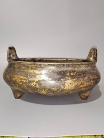 古董 古玩收藏 铜器 铜香炉 传世铜炉 回流铜香炉 纯铜香炉 长21厘米，宽21厘米，高11厘米，重量7斤