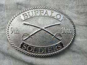 国外铜镀银皮带扣 BUFFALO SOLDIERS