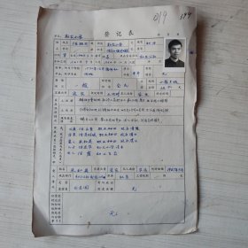 1977年教师登记表：陈贵兴 新农民办小学/红卫人民公社新农大队18队 贴有照片