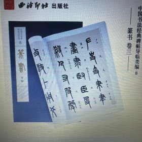 中国书法经典碑帖导临类编8：篆书（卷3）收录：赵之谦篆书许氏说文叙，杨沂孙在昔篇，吴大澂说文解字建首，吴大澂孝经，吴昌硕西泠印社记，吴昌硕心经，吴昌硕临石鼓文，王福庵说文部首，定价：380