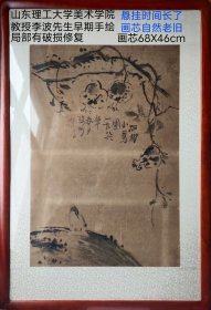 山东理工大学美术学院教授 
李波先生早期手绘作品一幅，
画框装裱，
画工精湛，
笔力非凡。
局部有破损修复，
完美主义者慎询