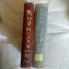 希见早期资料书【  劳动资料 】1950年第一期至53年第31期  精装合订2册