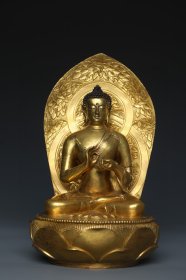 旧藏铜鎏金释迦牟尼佛坐像