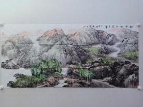 保真书画，张连贵四尺整纸国画《煦风》一幅63.5×136cm，软片。张连贵，1966年毕业于哈尔滨师范学院艺术系，齐齐哈尔市教育学院教授、院长。现为齐齐哈尔美术家协会名誉主席，中国北方画院名誉院长，中国美术教育研究会会员，中国书画研究院艺术委员会委员，齐齐哈尔市政协委员，黑龙江省美术家协会第二届委员会常务理事。