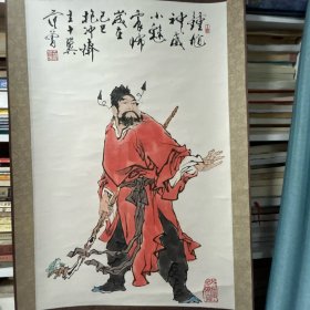 《钟馗》神威画芯尺寸为66×43，装裱尺寸150×50品相以图为准！