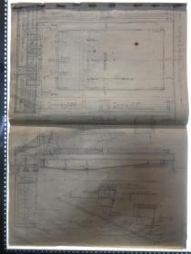 北大体育先驱赵占元相关系列：赵占元先生民国时期手绘设计、北京大学体育场图稿1套6幅。尺寸55cmx39cm