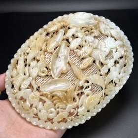 和田玉辽金玉板麒麟送子