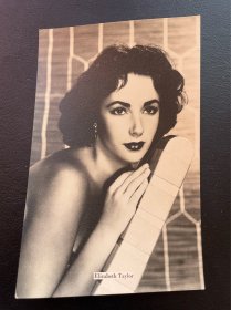 五十年代，好莱坞超级巨星伊丽莎白泰勒老照片。长13.5厘米，宽8.5厘米。18
