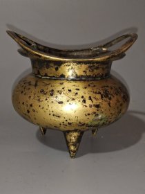 古董 古玩收藏 铜器 铜香炉 传世铜炉 回流铜香炉 纯铜香炉 长11厘米，宽10厘米，高10.5厘米，重量1.7斤