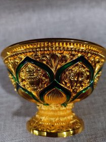 铜鎏金碗摆件，品相如图
