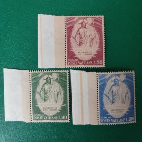 梵蒂冈邮票1969年复活节 3全新 带边纸