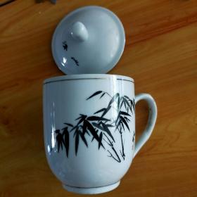 中国力生款竹纹茶杯