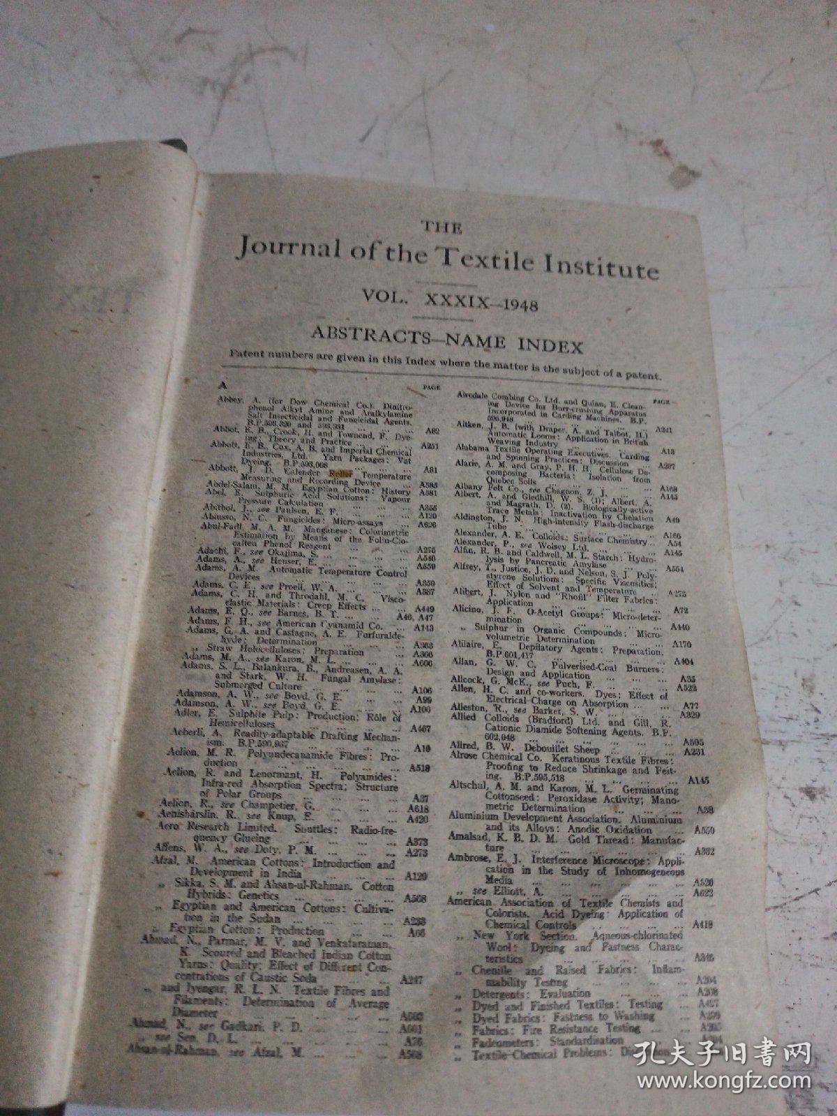THE JOURNAL of the TEXTILE INSTITUTE 1948/