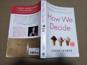 HOw WE Decide /Jonah Lehrer / Mariner Books Jonah Lehrer /