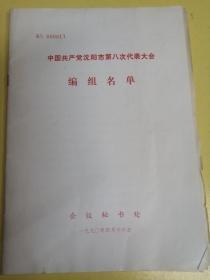 中国共产党沈阳市第八次代表大会编组名单