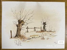 1982德国手绘风景水彩画