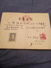 1959年 辽宁省法库县工艺学校《毕业证书》