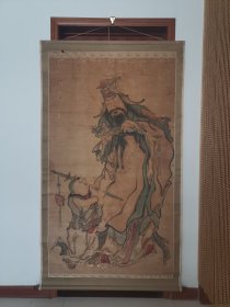 清代原装旧裱，加官进爵图，画心157*92cm老揭裱，品如图喜欢的联系