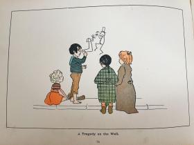 1908年《伦敦街头童趣图》 横开本 全本彩色木版画 海量的童趣插图