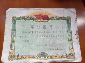 1962年温岭县毕业证书。