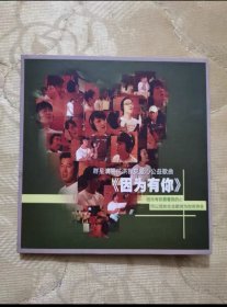 稀见版单曲cd：群星演唱抗洪救灾爱心公益歌曲《因为有你》