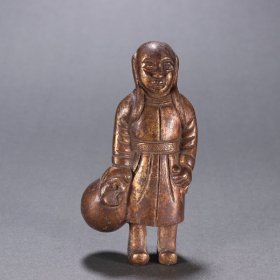 旧藏 铜胎胡人