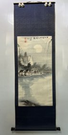 保真书画，冯墨石，北京老一辈画家，国画大师郭传璋弟子，冯墨石《颐和园佛香阁图》山水画79x40cm，原装裱立轴。冯墨石，江北冯氏，一九五六年生于北京，笔名墨石山人，原名冯东洪，著名水墨楼阁画家，擅长写意楼阁山水，兼画北京风光，黄山、梅花和长城等题材，艺术家。