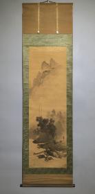 日本名家绘画：福井江亭《峡江渔获图》（保真，东京美术学校教授）