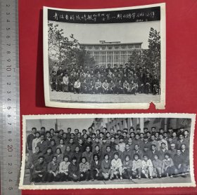 80年代青海省科技情报研究所学会老照片两张合售，青海省科技情报学会第一期日语学习班留影