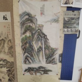 54高级中生远一江春水送扬帆，山水画，作者高田