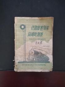 铁路旅客列车简明时刻表 1962年12月起实行