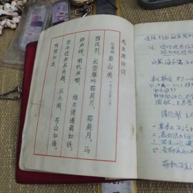 【老笔记本/1969】《毛主席的革命路线胜利万岁！》（基本写满，内含毛像、毛语、毛诗词、景物画片等和剪报一张）