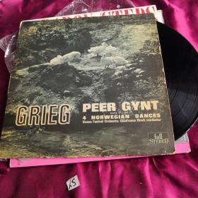 grieg  peer  gent  原版拆封黑胶唱片lp盘面有 不影响播放的轻痕。