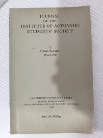 JOURNAL OF THE INSTITUTE OF ACTUARIES STUDENTS' SOCIETY. VOL.Ⅸ.PART 3 1950年