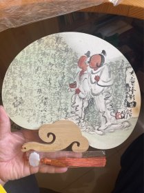 刘硕石 人物画 纯手绘 团扇 宫扇 纨扇 扇子 作品 纯手绘 国画 字画 扇面