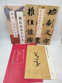 千字文系列:放大本智真书千字文+赵佶真书千字文+怀素大草千字文+智永草书千字文+黄淳批注千字文(5本合售)！保正版！