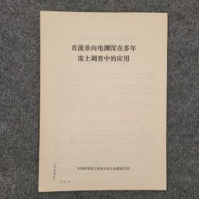 直流垂向电测深在多年冻土调查中的应用